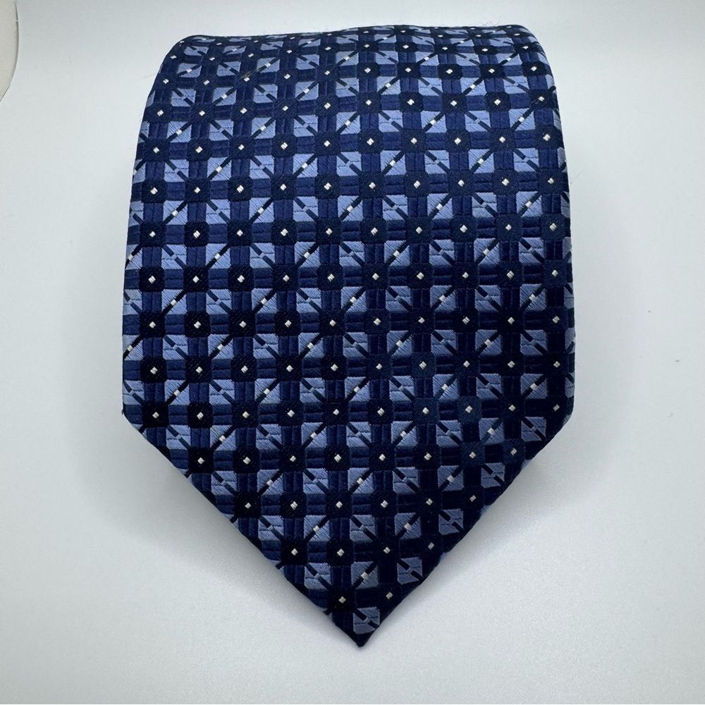 Jones New York Blue Geometric Silk Tie